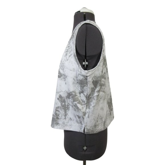 Ebb & Flow women's‎ laser cut marble print crop sleeveless athletic workout tank - Picture 2 of 12